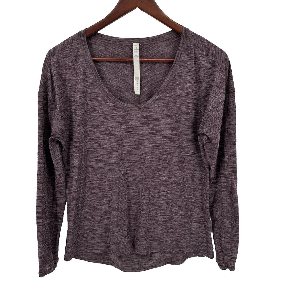 Lululemon Meant To Move Long Sleeve Purple Dye Shirt Women's Size 10